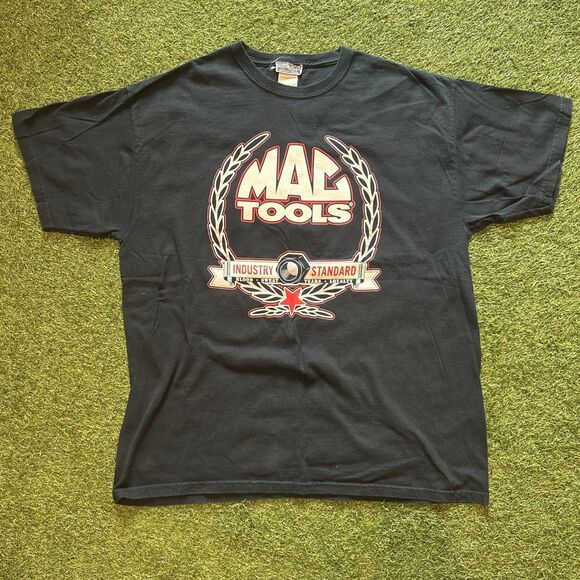 VTG Mac Tools Shirt Mens Sz XL Black Auto Mechanic Machinist Garage Racing Gear - Picture 1 of 8